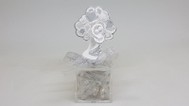 Scatolina in Plexiglass 5x5x5 con coppia sposi e albero